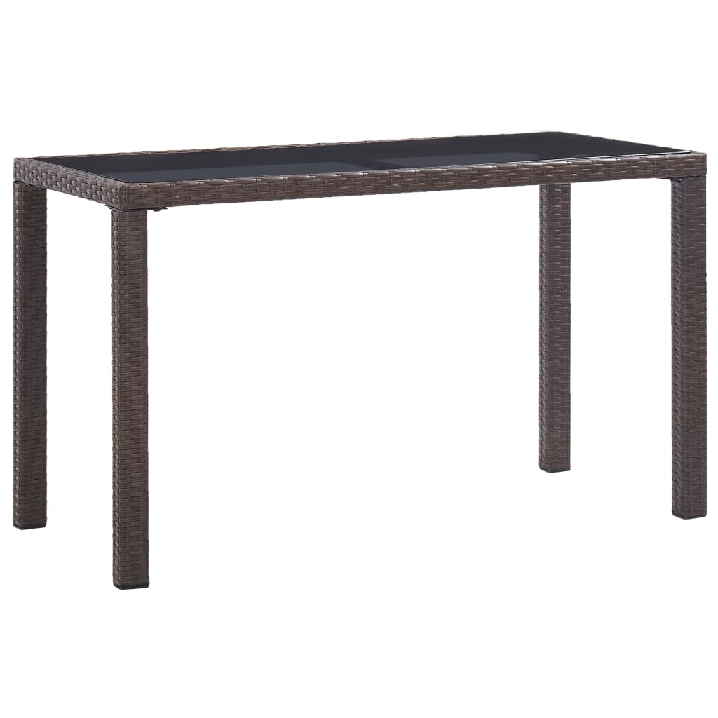 havebord 123 x 60 x 74 cm polyrattan brun billede