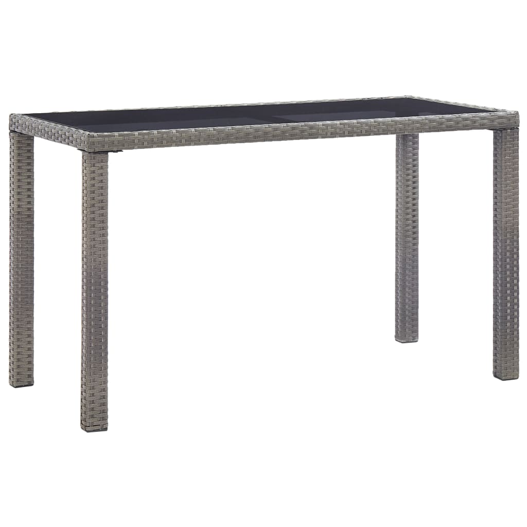 havebord 123 x 60 x 74 cm polyrattan antracitgrå billede