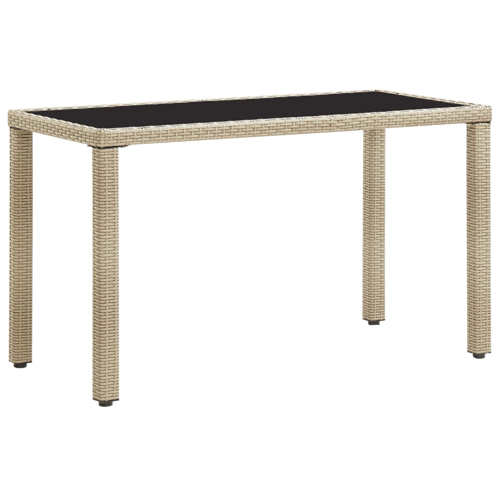 havebord 123x60x74 cm polyrattan beige billede