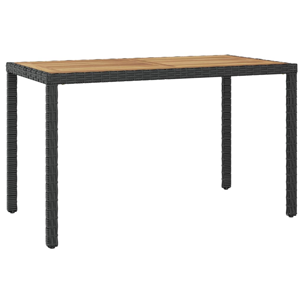 havebord 123 x 60 x 74 cm massivt akacietræ sort og brun billede