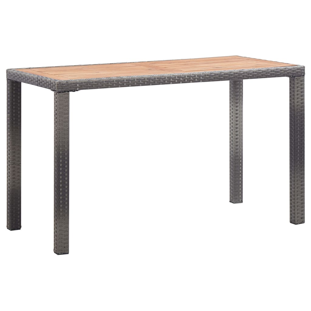 havebord 123x60x74 cm massivt akacietræ antracitgrå og brun billede