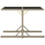 havebord 110x53x72 cm beige glas og polyrattan