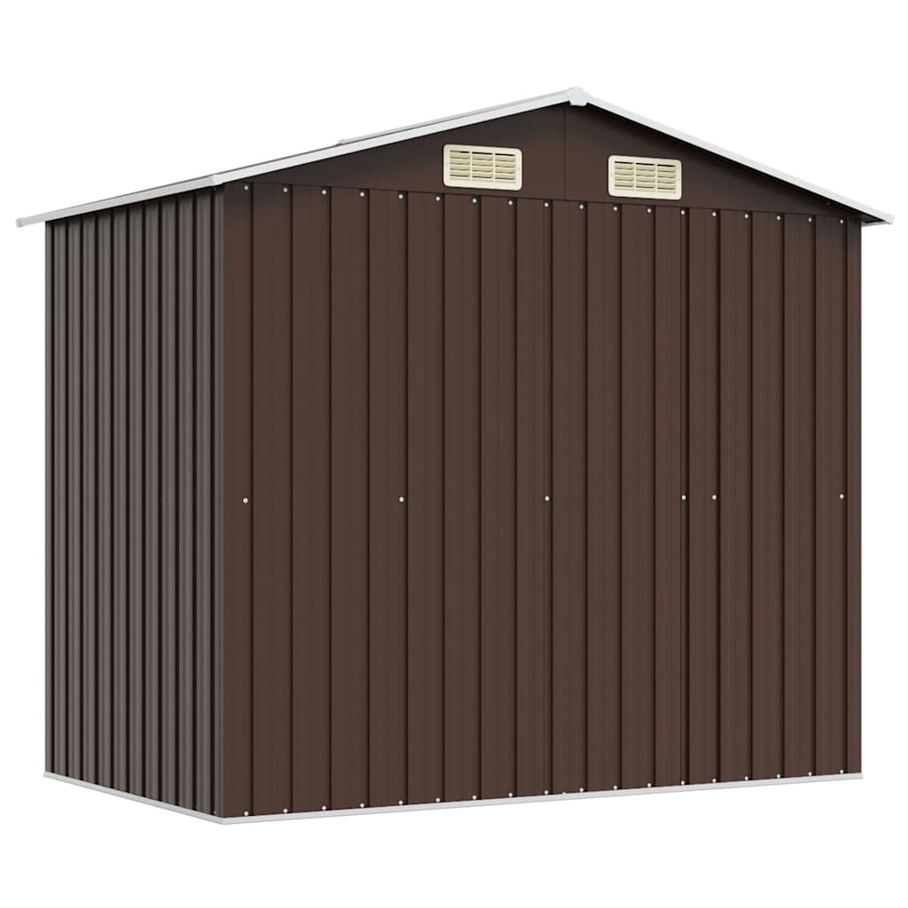 opbevaringsskur til haven 204x132x186 cm stål brun