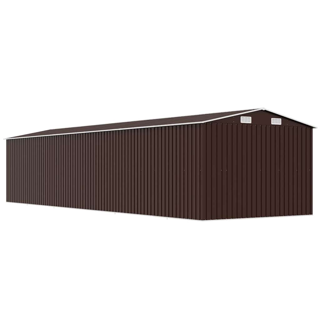 haveskur 257x779x181 cm galvaniseret stål brun