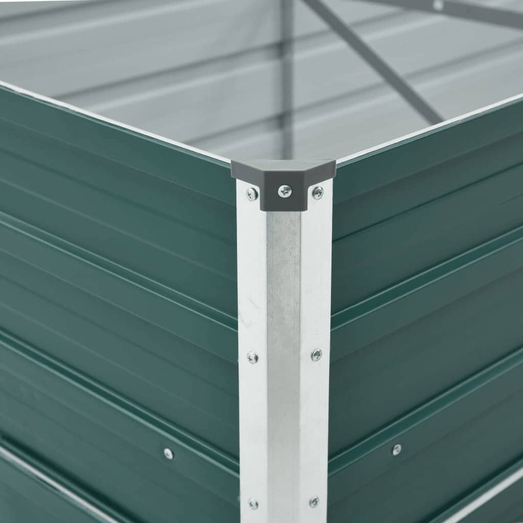 forhøjet plantekasse 480x80x77 cm galvaniseret stål grøn