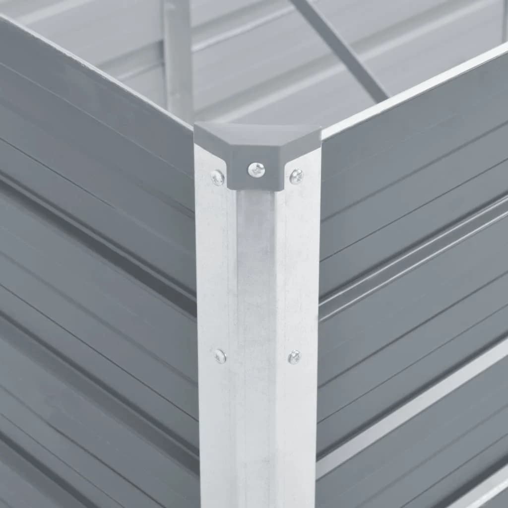 hævet plantekasse 600x80x45 cm galvaniseret stål grå