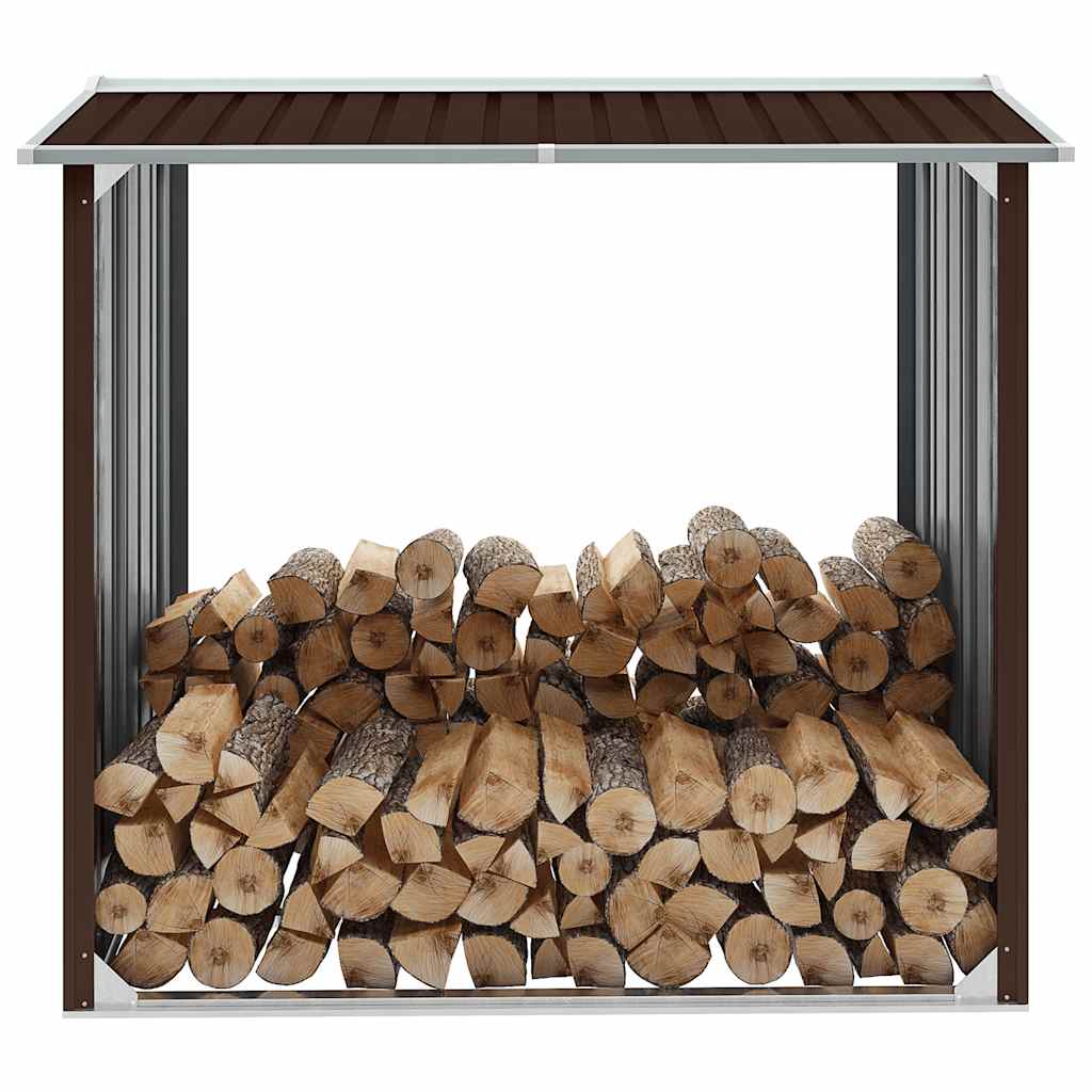brændeskur 172 x 91 x 154 cm galvaniseret stål brun