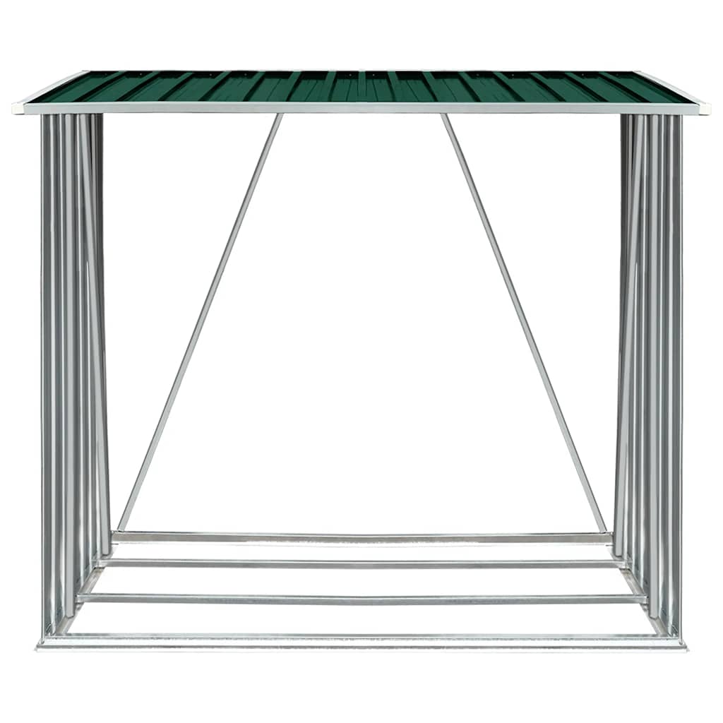 brændeskur til haven galvaniseret stål 163x83x154 cm grøn