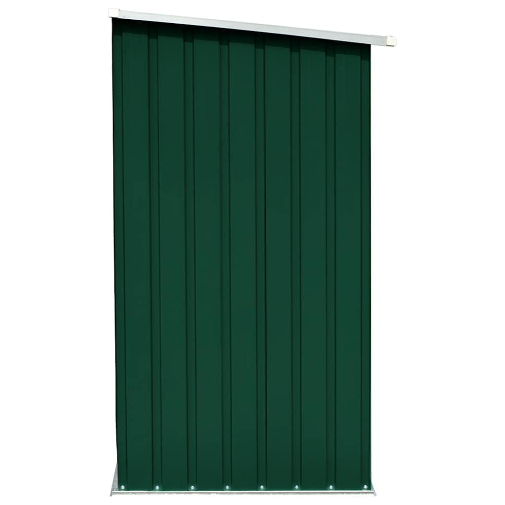 brændeskur til haven galvaniseret stål 163x83x154 cm grøn