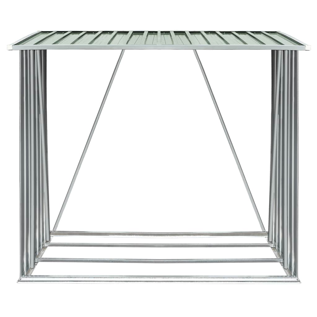 brændeskur til haven galvaniseret stål 163x83x154 cm grøn