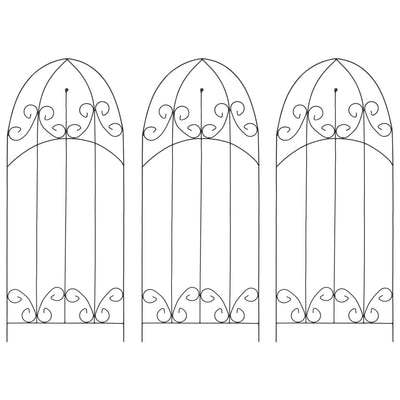 plantestativer 3 stk. 40x100 cm jern sort