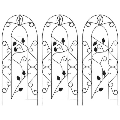 plantestativer 3 stk. 40x100 cm jern sort