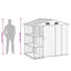 haveskur med reol 205x130x183 cm jern brun