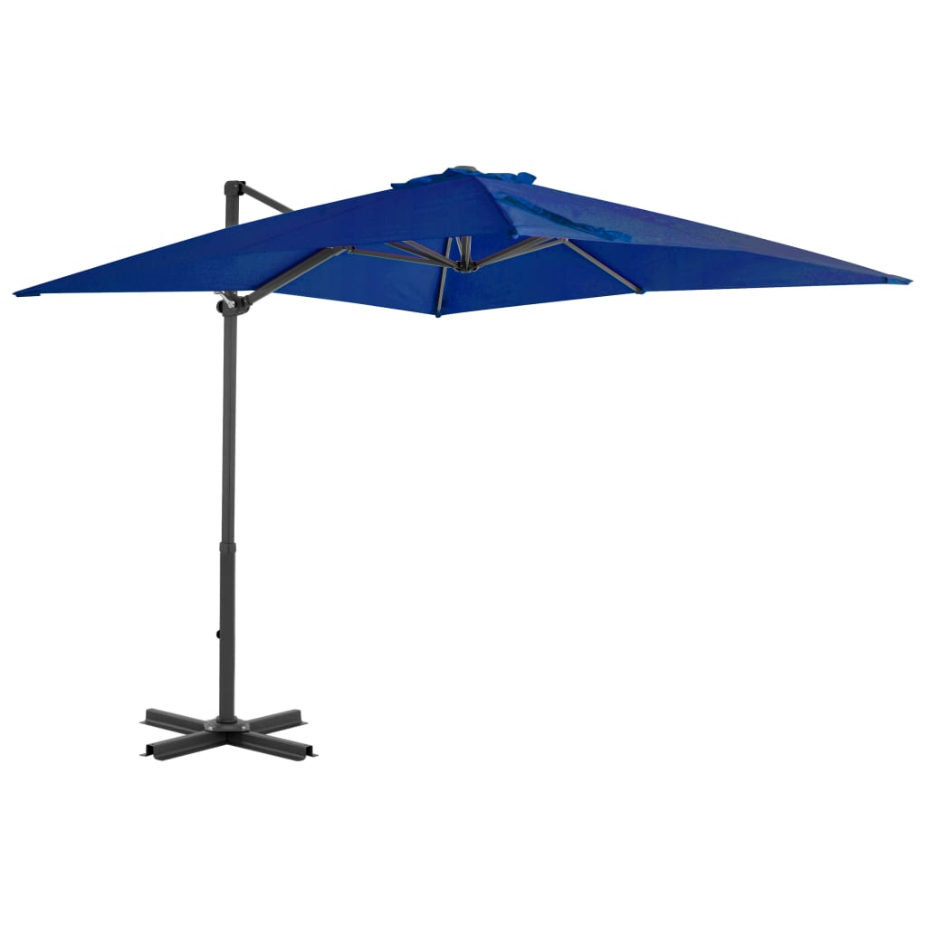 hængeparasol 250x250 cm aluminiumsstang azurblå