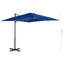 hængeparasol 250x250 cm aluminiumsstang azurblå