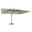 hængeparasol m. LED-lys 400x300 cm aluminiumsstang sandfarvet