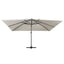 hængeparasol m. LED-lys 400x300 cm aluminiumsstang sandfarvet