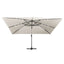 hængeparasol m. LED-lys 400x300 cm aluminiumsstang sandfarvet