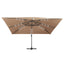 hængeparasol m. LED-lys 400x300 cm aluminiumsstang gråbrun
