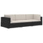 havesofasæt 3 dele med hynder polyrattan sort