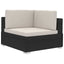 havesofasæt 3 dele med hynder polyrattan sort