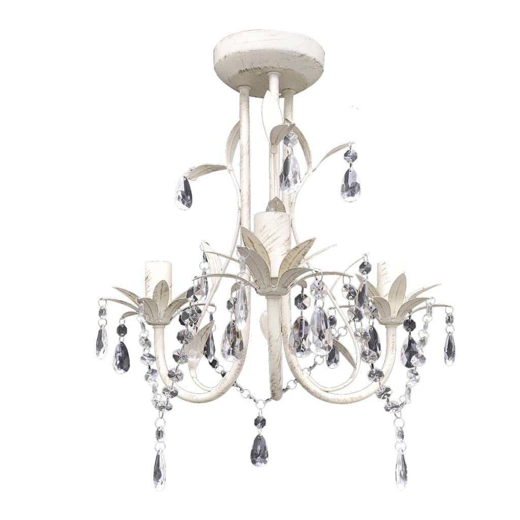 krystallysekroner 4 stk. elegant hvid