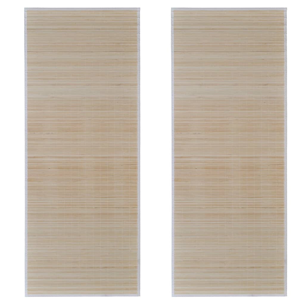bambusmåtter 2 stk. 120x180 cm rektangulær naturfarvet