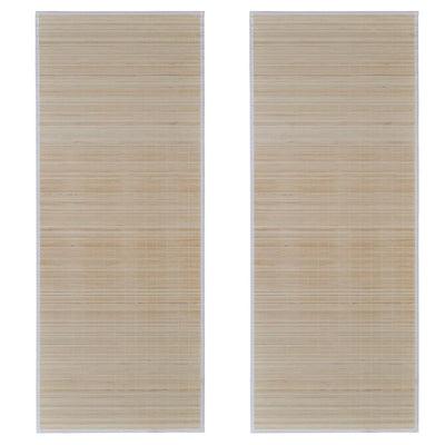 bambusmåtter 2 stk. 120x180 cm rektangulær naturfarvet
