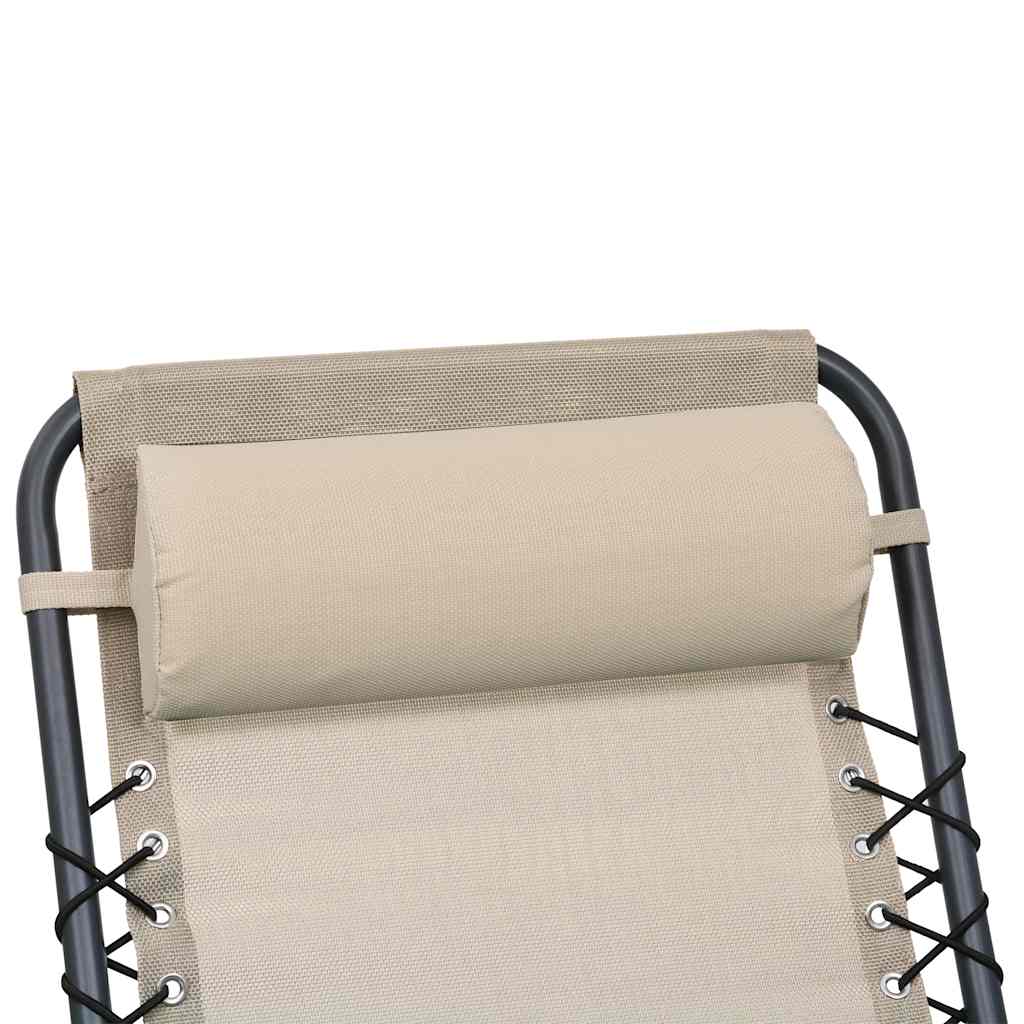 nakkestøtte til havestol 40x7,5x15 cm textilene cremefarvet