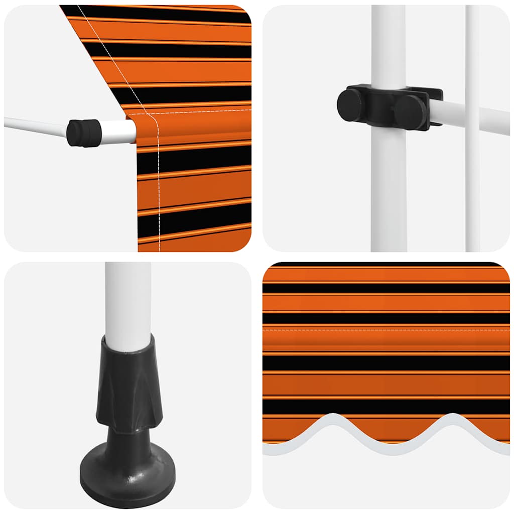 manuel foldemarkise 150 cm orange og brun