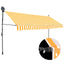 markise m. LED-lys manuel betjening 350 cm hvid og orange
