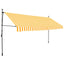 markise m. LED-lys manuel betjening 350 cm hvid og orange
