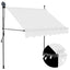 markise m. LED-lys manuel betjening 100 cm cremefarvet