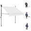 markise m. LED-lys manuel betjening 150 cm cremefarvet