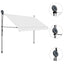 markise m. LED-lys manuel betjening 250 cm cremefarvet