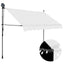 markise m. LED-lys manuel betjening 300 cm cremefarvet