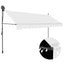 markise m. LED-lys manuel betjening 350 cm cremefarvet