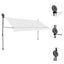 markise m. LED-lys manuel betjening 400 cm cremefarvet