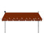 markise m. LED-lys manuel betjening 350 cm orange og brun