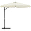 parasol med stålstang 300 cm sandhvid