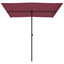 haveparasol med aluminiumsstang 2x1,5 m bordeauxrød