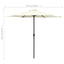 parasol med aluminiumsstang 270x246 cm sandhvid
