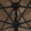 haveparasol med aluminiumstang 270x246 cm gråbrun