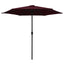 haveparasol med aluminiumstang 270x246 cm bordeauxrød