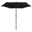 haveparasol med aluminiumstang 270x246 cm sort