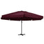 haveparasol med aluminiumstang 600 cm bordeauxrød