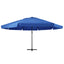 haveparasol 600 cm aluminiumstang azurblå