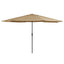 parasol med metalstang 390 cm gråbrun
