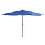 parasol med metalstang 390 cm azurblå