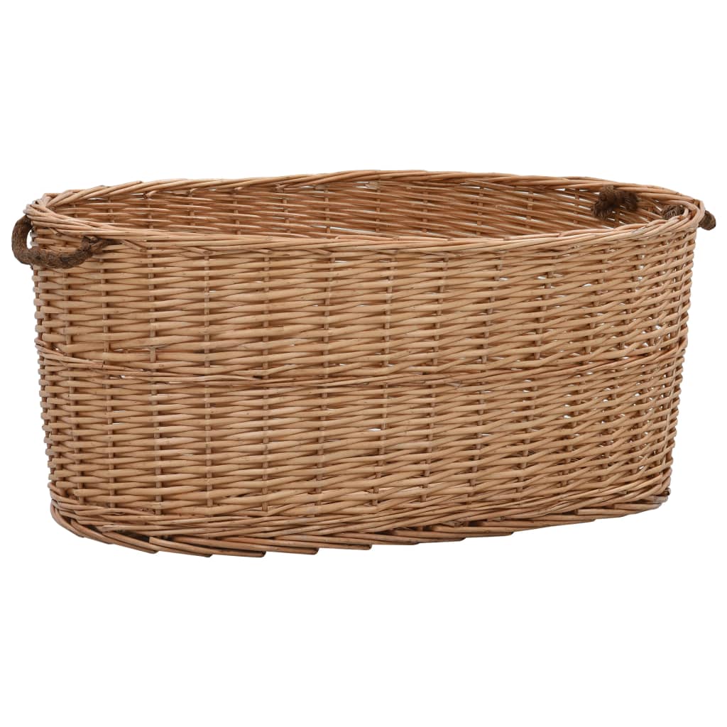 brændekurv med håndtag 78 x 54 x 34 cm naturpil